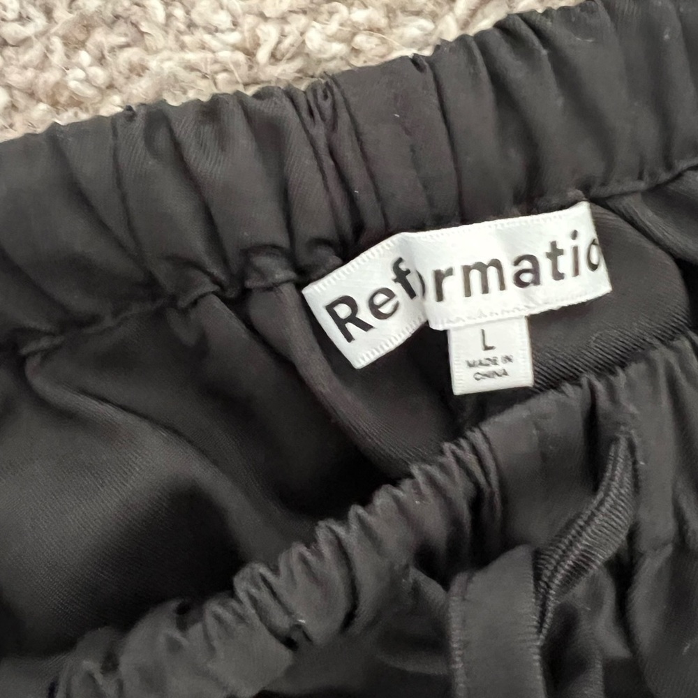 Reformation Ethan Black Wide Leg Pants
